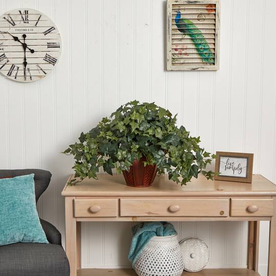 21" Puff Ivy Plant with Decorative Vase